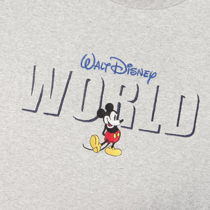 90s ディズニーワールド ミッキーマウス 刺繍 ロングスリーブ Tシャツ USA製