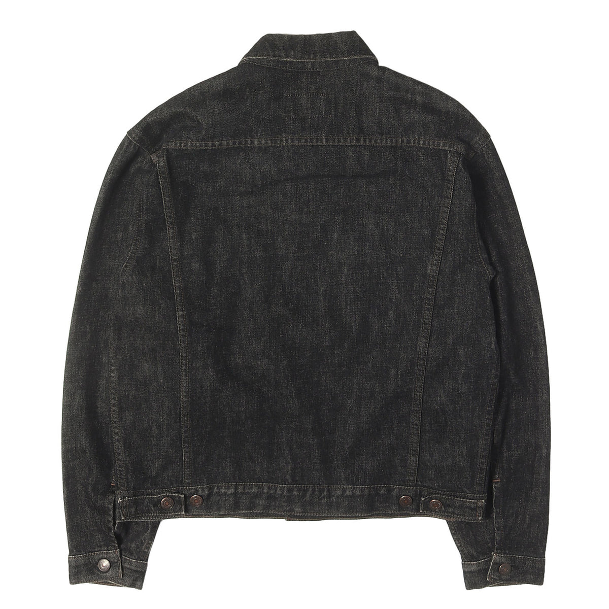 [濃黒 極東リーバイス] 90s 70651-0259 先染め ブラック デニムジャケット / マカオ製 ボタン裏刻印H07