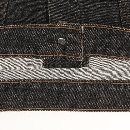 [濃黒 極東リーバイス] 90s 70651-0259 先染め ブラック デニムジャケット / マカオ製 ボタン裏刻印H07