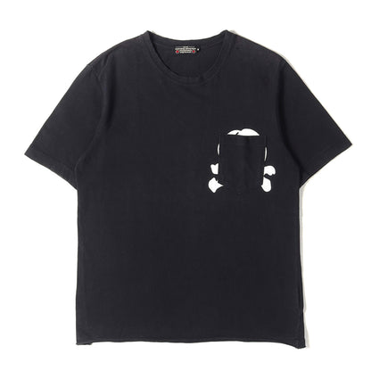 00s ダメージ加工 ロゴプリント ポケット Tシャツ