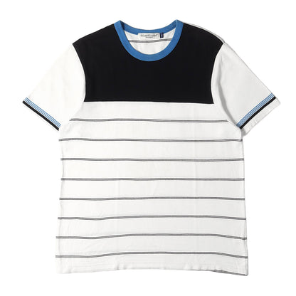 パネル ボーダー クルーネック Tシャツ