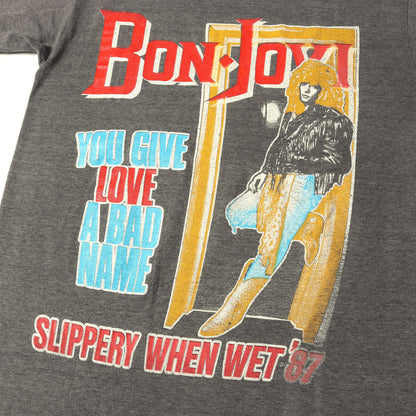 [雰囲気抜群] 80s Bon Jovi Slippery When Wet Tour 87 ボン・ジョヴィ Tシャツ