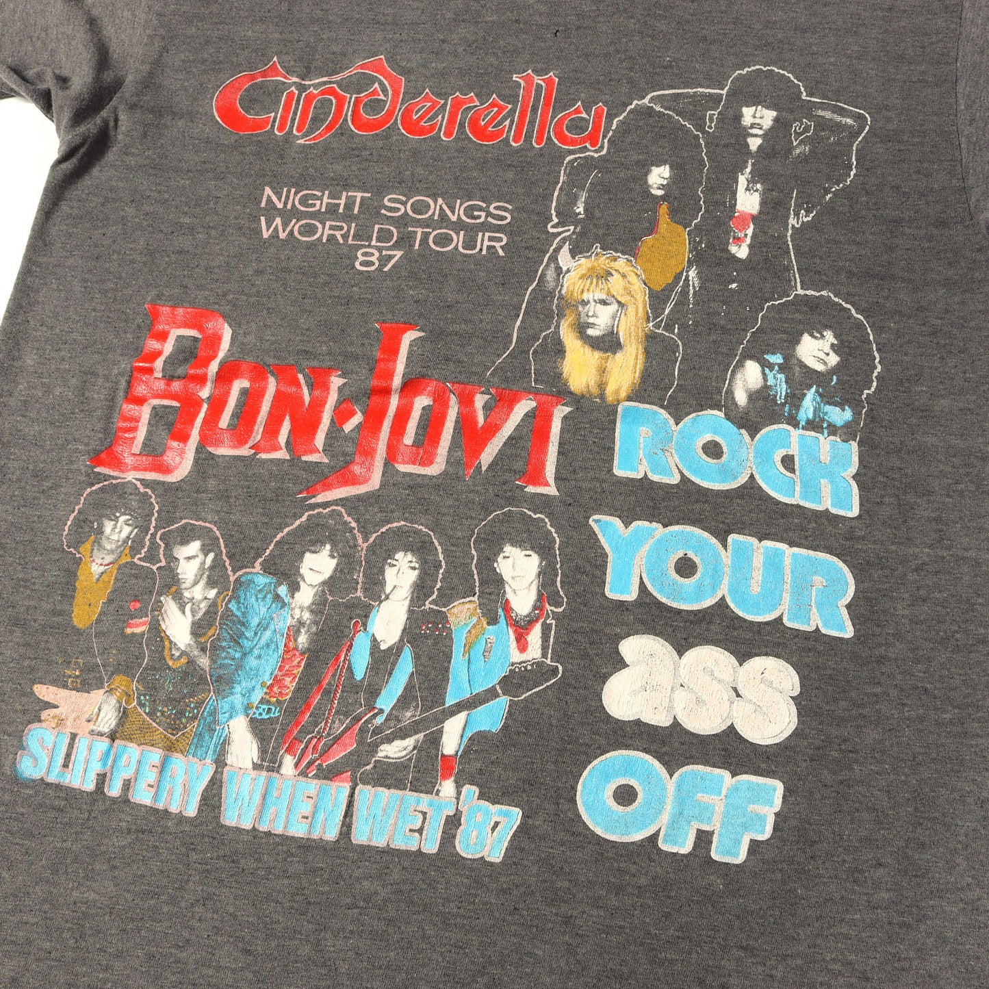 [雰囲気抜群] 80s Bon Jovi Slippery When Wet Tour 87 ボン・ジョヴィ Tシャツ