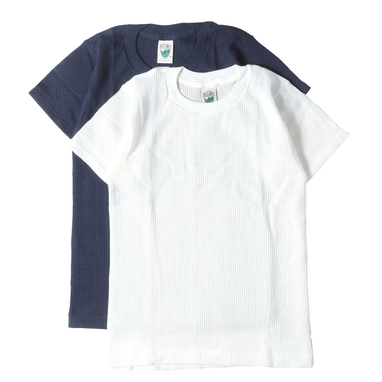 [デッドストック 2色セット] 80s クルーネック サーマル Tシャツ / USA製 Green Hills