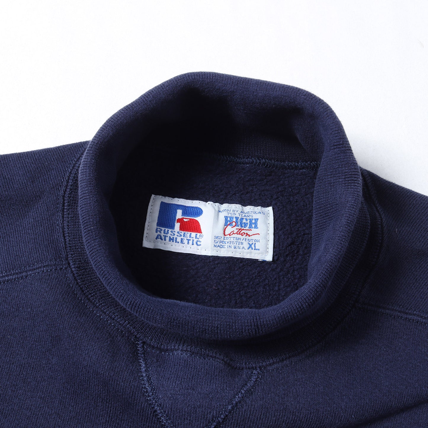 90s ワンポイント刺繍 タートルネック 前V スウェット USA製