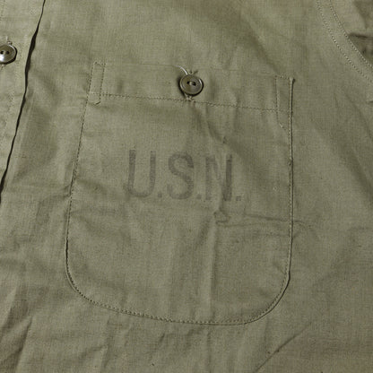[希少 デッドストック] 40s 米軍実物 U.S.NAVY N-3 コットンポプリン ユーティリティー シャツ