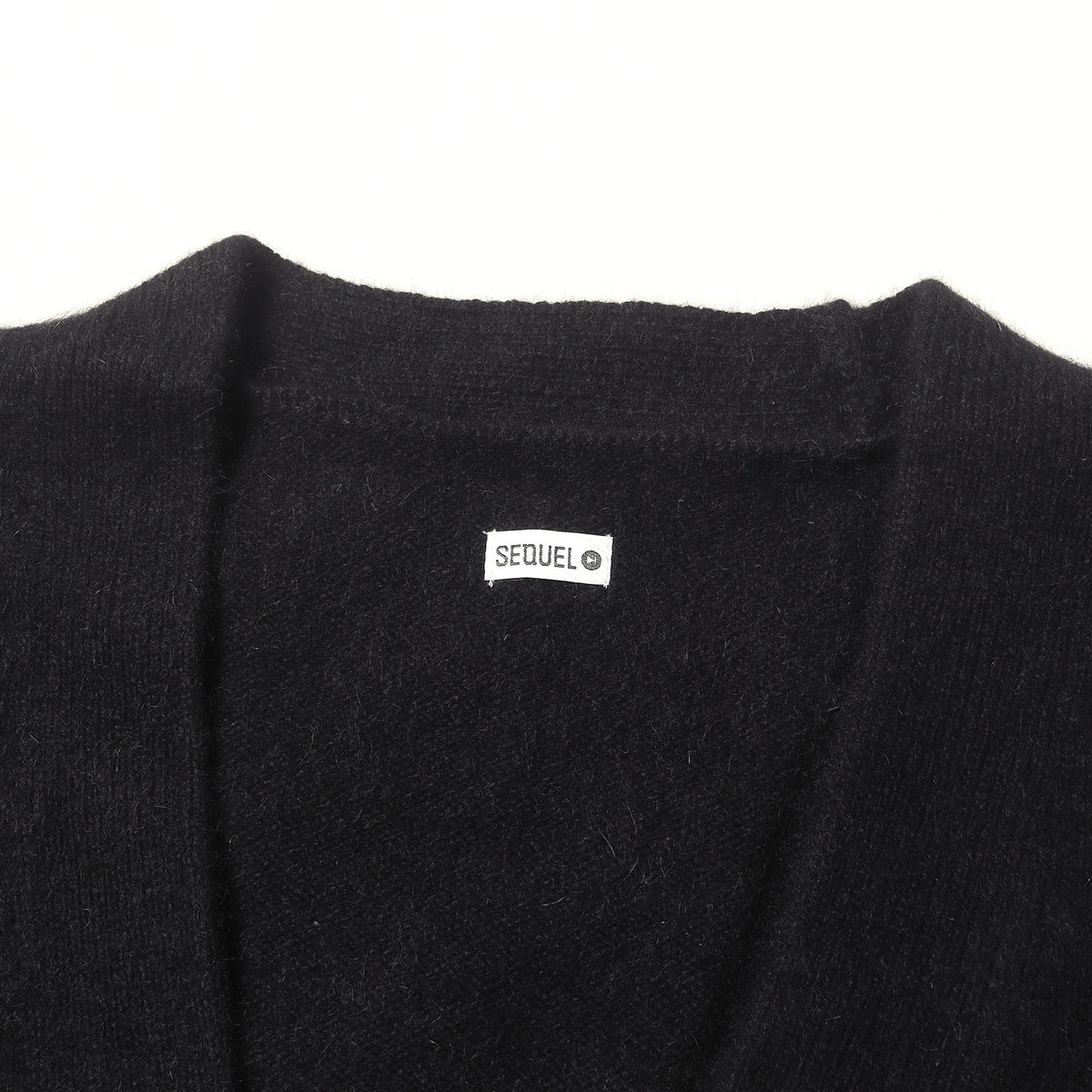 24AW チェーン刺繍ロゴ ラクーンニット カーディガン
