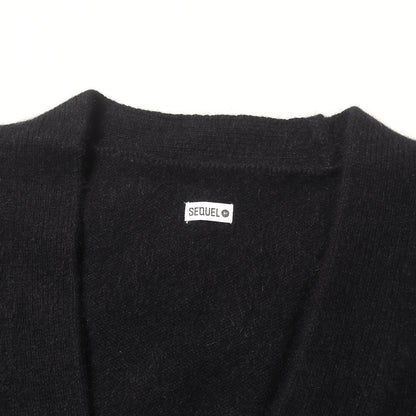24AW チェーン刺繍ロゴ ラクーンニット カーディガン