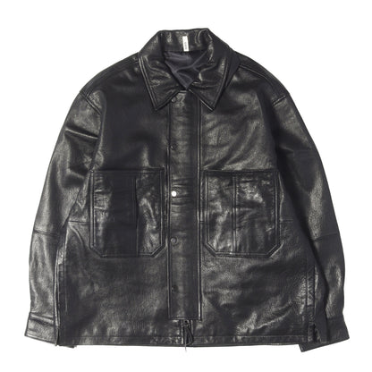ゴートスキンレザー カバーオール型 ジップ ジャケット(COVERALL SHIRT)