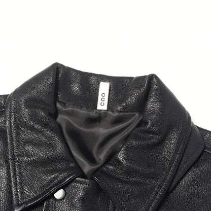 ゴートスキンレザー カバーオール型 ジップ ジャケット(COVERALL SHIRT)
