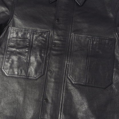 ゴートスキンレザー カバーオール型 ジップ ジャケット(COVERALL SHIRT)