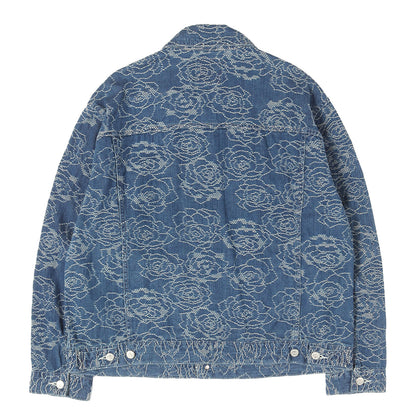 25SS ローズ ジャガード総柄 デニムジャケット(ROSE PATTERN JACQUARD 3RD TYPE DENIM JACKET)