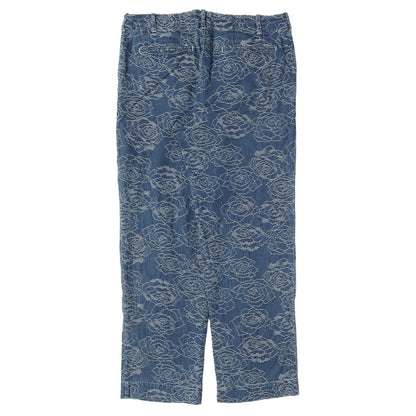 23AW ローズ ジャガード総柄 ワーク デニムパンツ(ROSE PATTERN JACQUARD DENIM SLACKS)