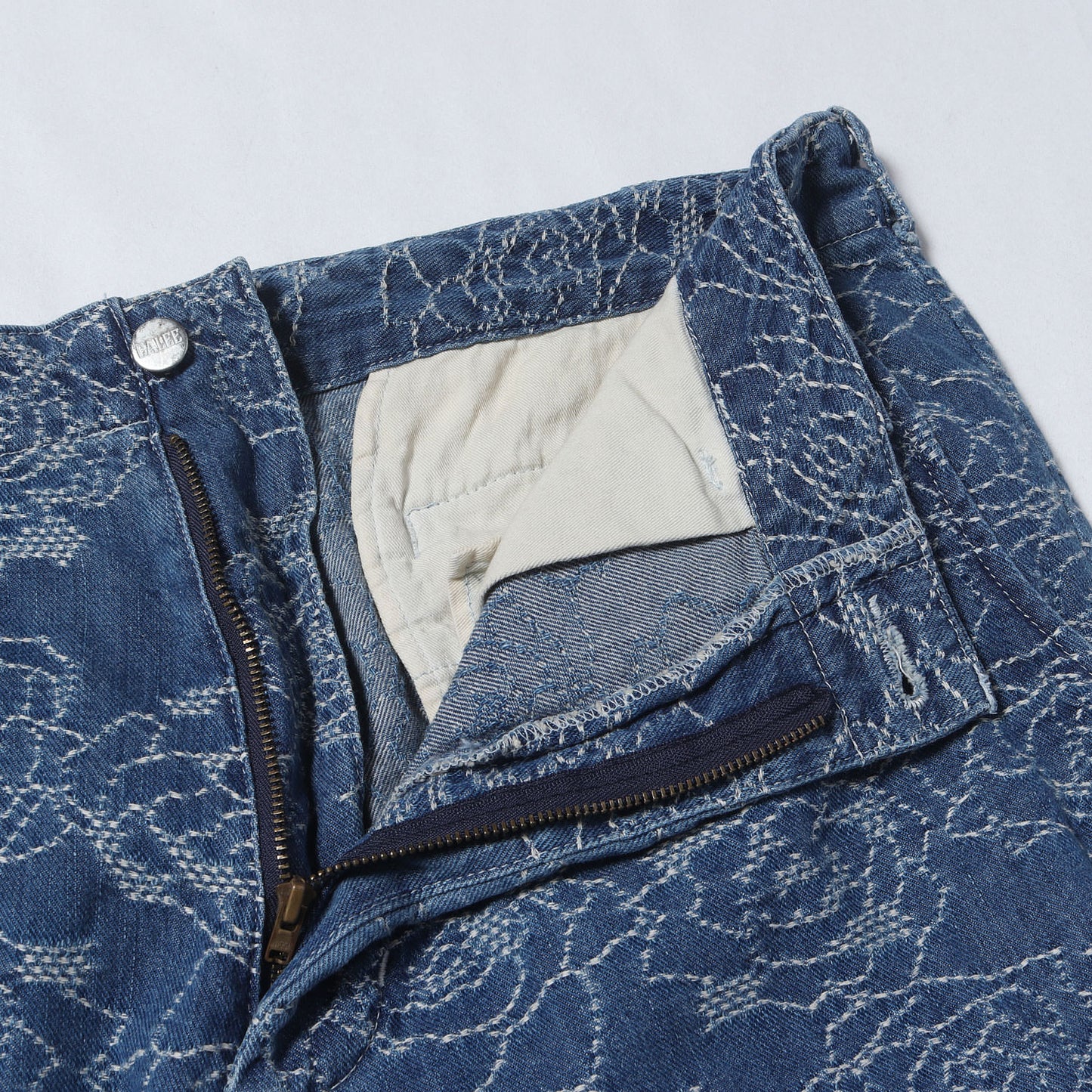 23AW ローズ ジャガード総柄 ワーク デニムパンツ(ROSE PATTERN JACQUARD DENIM SLACKS)