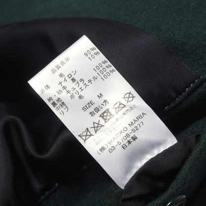 25AW ロゴ刺繍 袖レザー メルトン バーシティジャケット / スタジャン(LEATHER VARSITY JACKET)