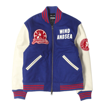 ×HYSTERIC GLAMOUR 1stモデル 袖レザー メルトン バーシティジャケット / スタジャン(VARSITY JACKET)