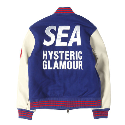 ×HYSTERIC GLAMOUR 1stモデル 袖レザー メルトン バーシティジャケット / スタジャン(VARSITY JACKET)