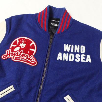×HYSTERIC GLAMOUR 1stモデル 袖レザー メルトン バーシティジャケット / スタジャン(VARSITY JACKET)
