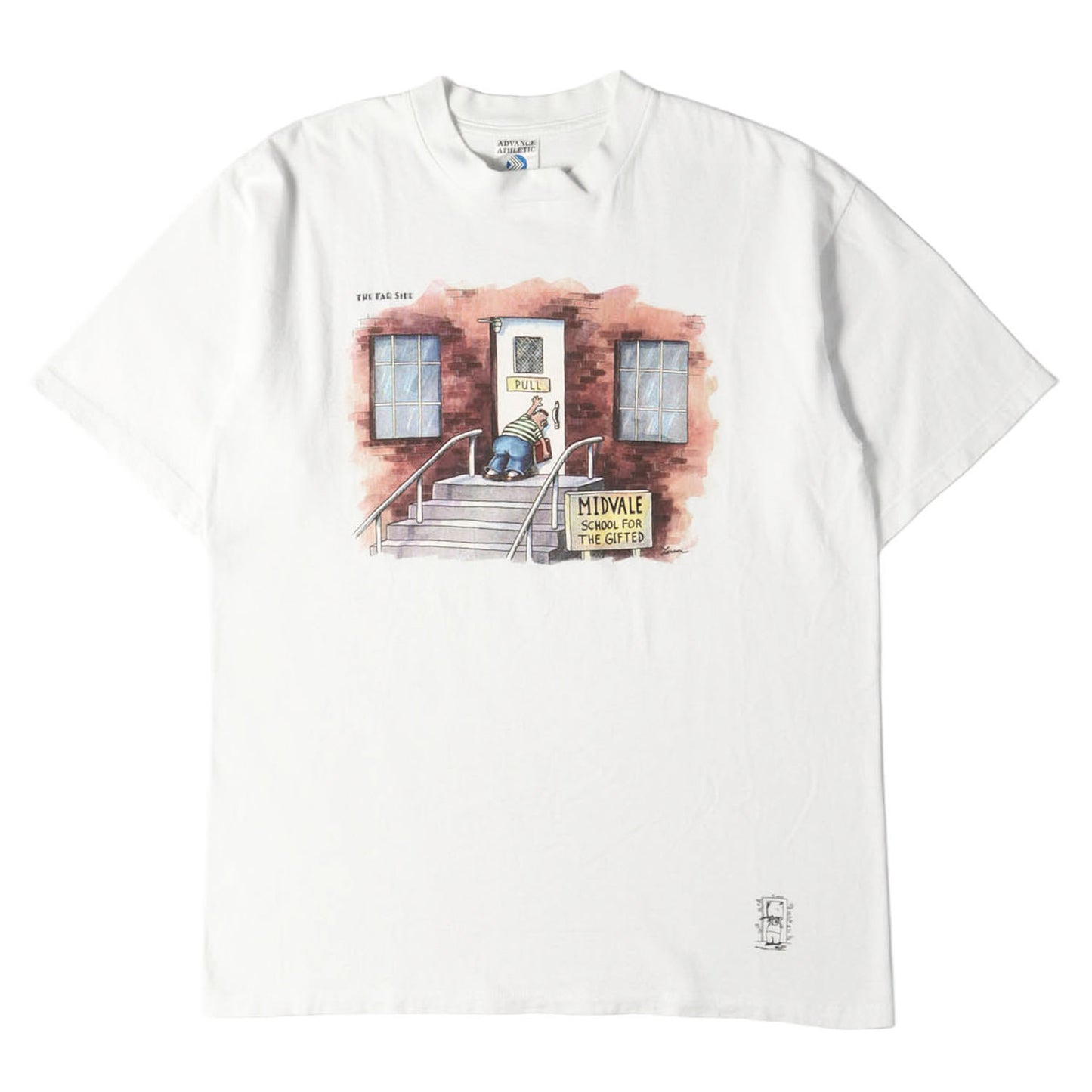 90s ゲイリー・ラーソン イラストプリント Tシャツ (The Far Side) / USA製 ADVANCE ATHLETIC