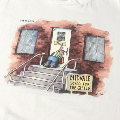 90s ゲイリー・ラーソン イラストプリント Tシャツ (The Far Side) / USA製 ADVANCE ATHLETIC