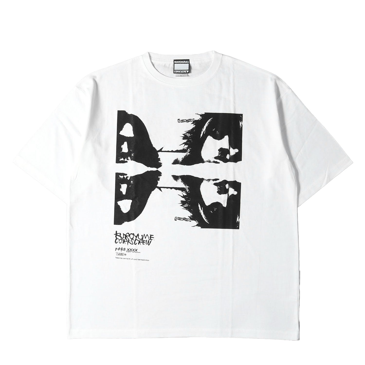 SAINT MICHAEL (セントマイケル) ×黒夢 MARDIGRAS CORKSCREW Tシャツ