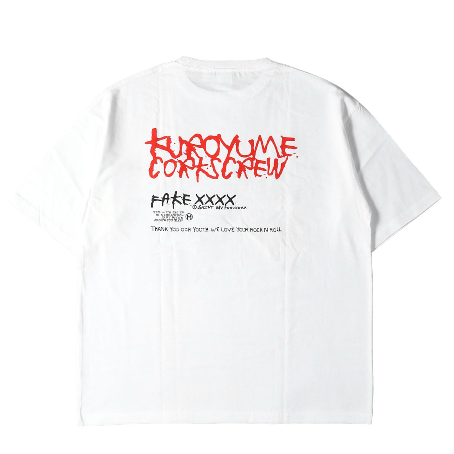 SAINT MICHAEL (セントマイケル) ×黒夢 MARDIGRAS CORKSCREW Tシャツ