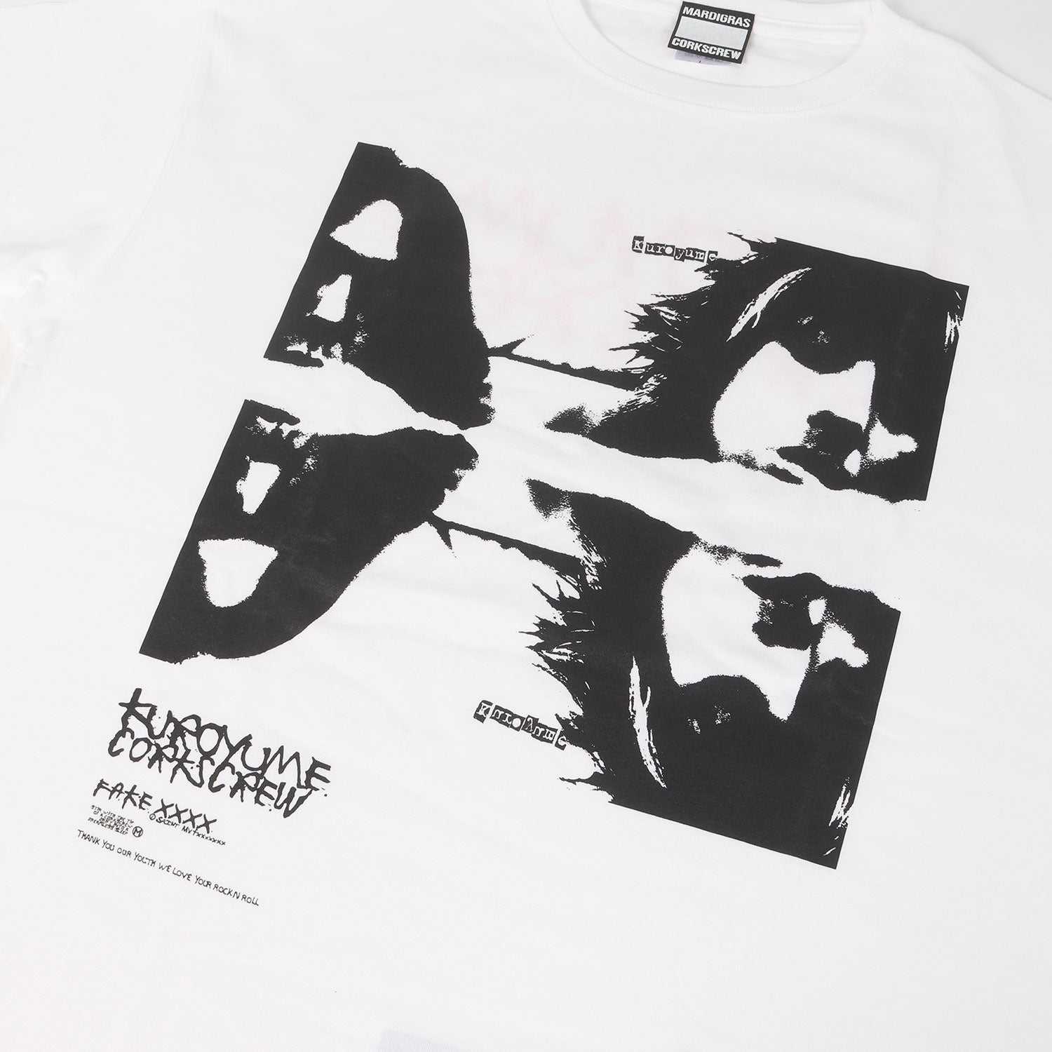 SAINT MICHAEL (セントマイケル) ×黒夢 MARDIGRAS CORKSCREW Tシャツ