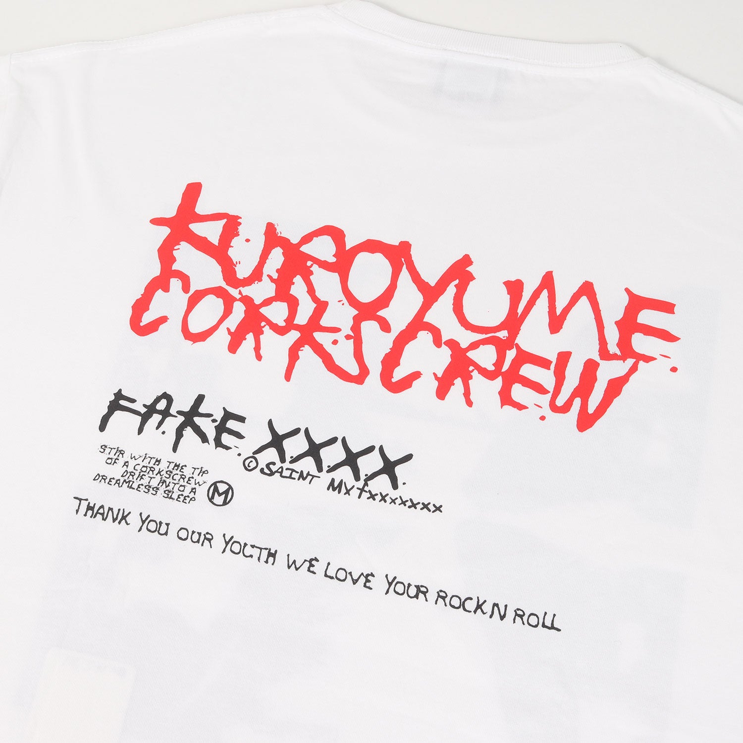 SAINT MICHAEL (セントマイケル) ×黒夢 MARDIGRAS CORKSCREW Tシャツ