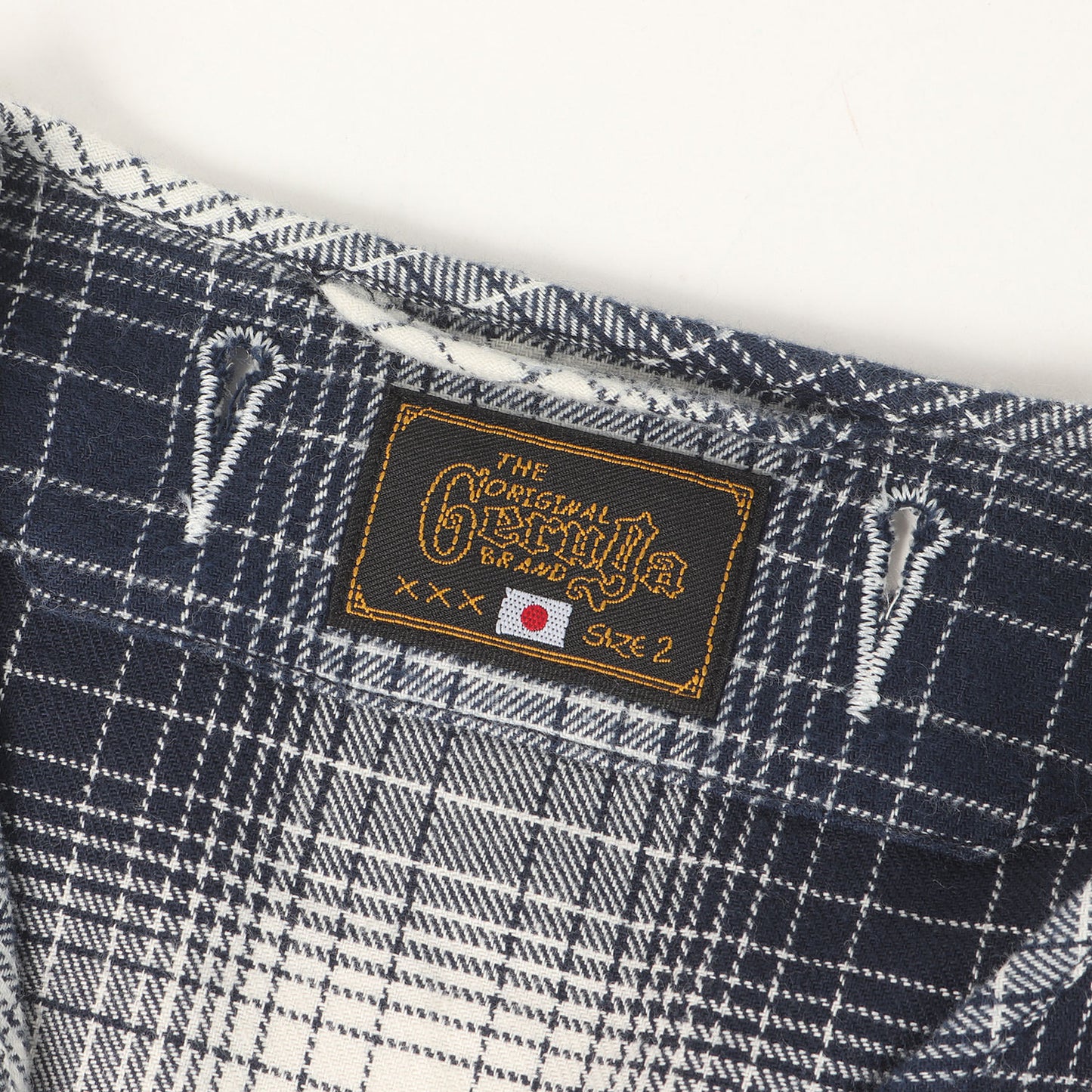23AW ノーカラー オンブレチェック フランネルシャツ(NO COLLAR SHIRTS OMBRE CHECK)