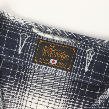 23AW ノーカラー オンブレチェック フランネルシャツ(NO COLLAR SHIRTS OMBRE CHECK)