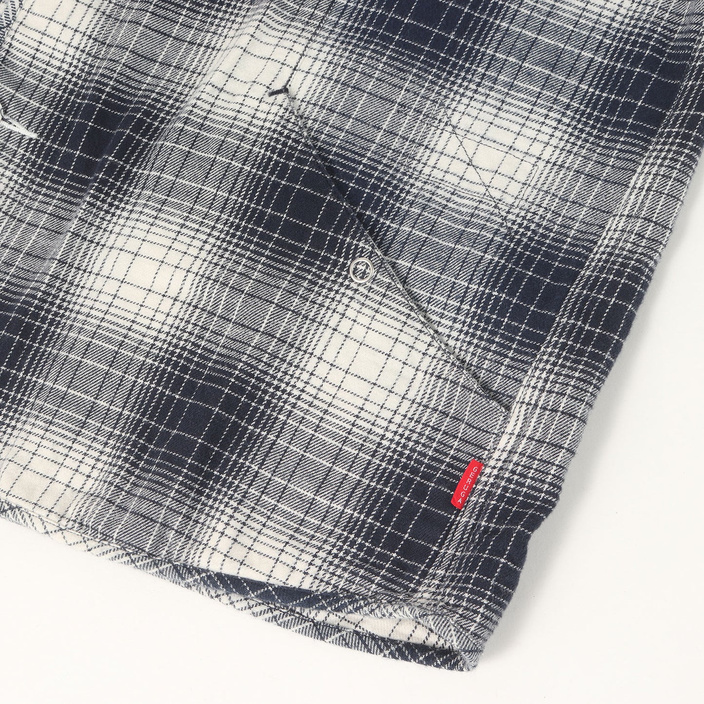 23AW ノーカラー オンブレチェック フランネルシャツ(NO COLLAR SHIRTS OMBRE CHECK)