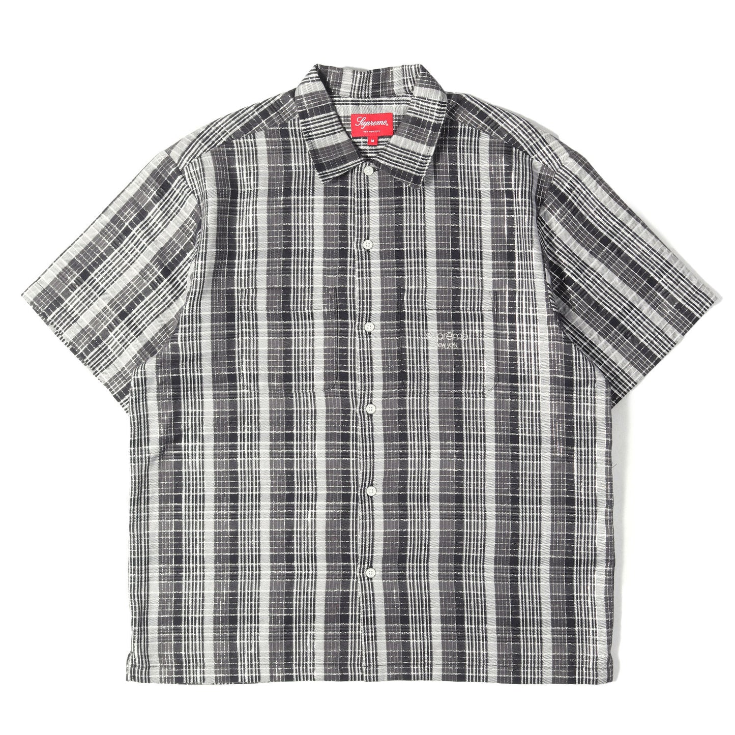 23SS ラメチェック 半袖 ネルシャツ(Metallic Plaid S/S Shirt)