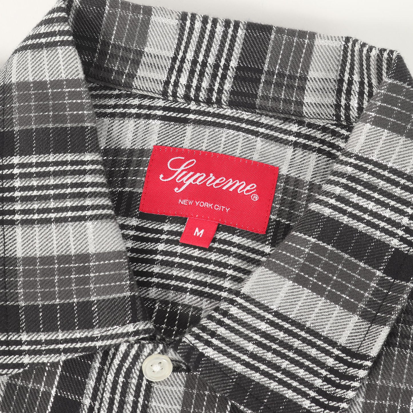 23SS ラメチェック 半袖 ネルシャツ(Metallic Plaid S/S Shirt)