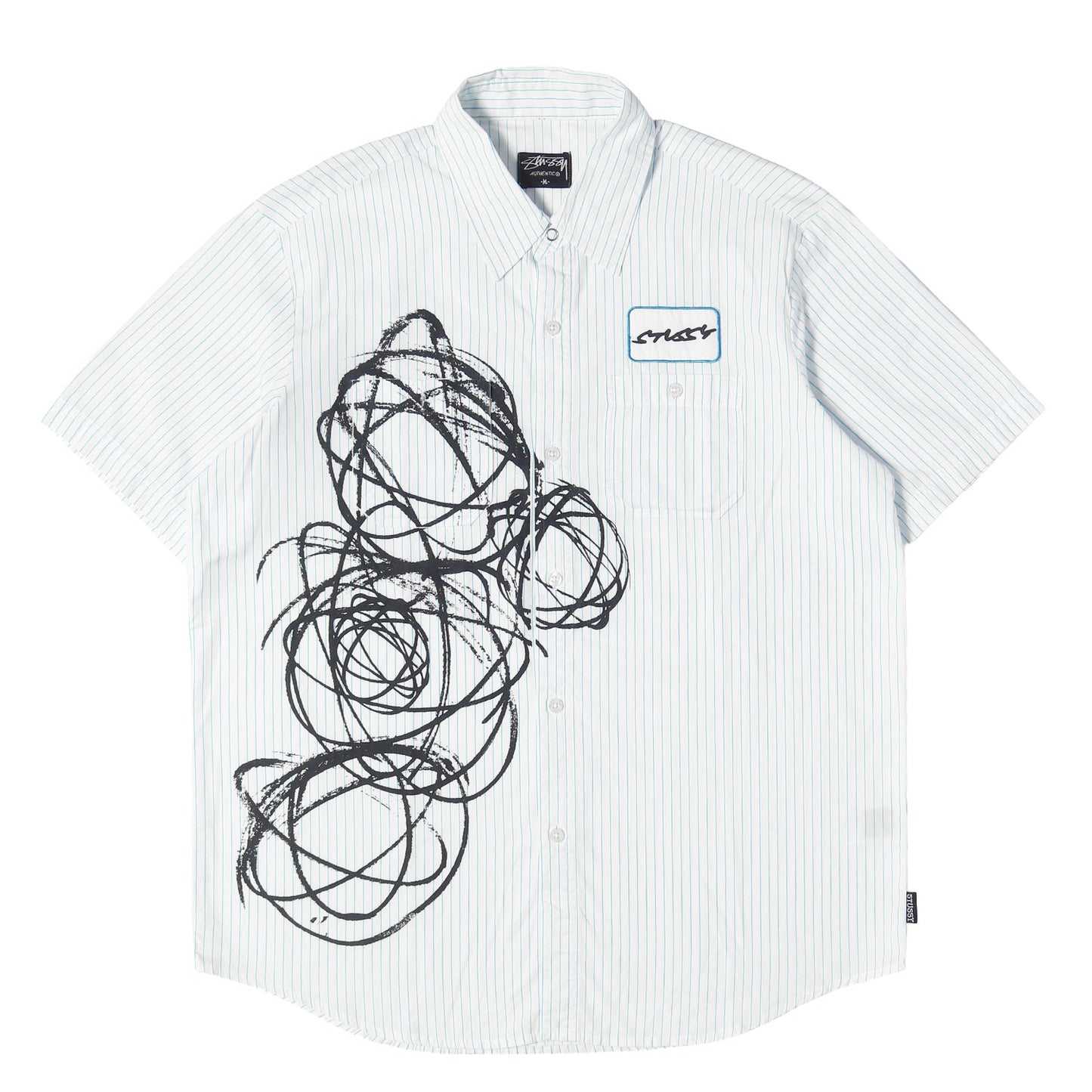 00s ×FUTURA ワッペン付き ストライプ ワーク 半袖シャツ
