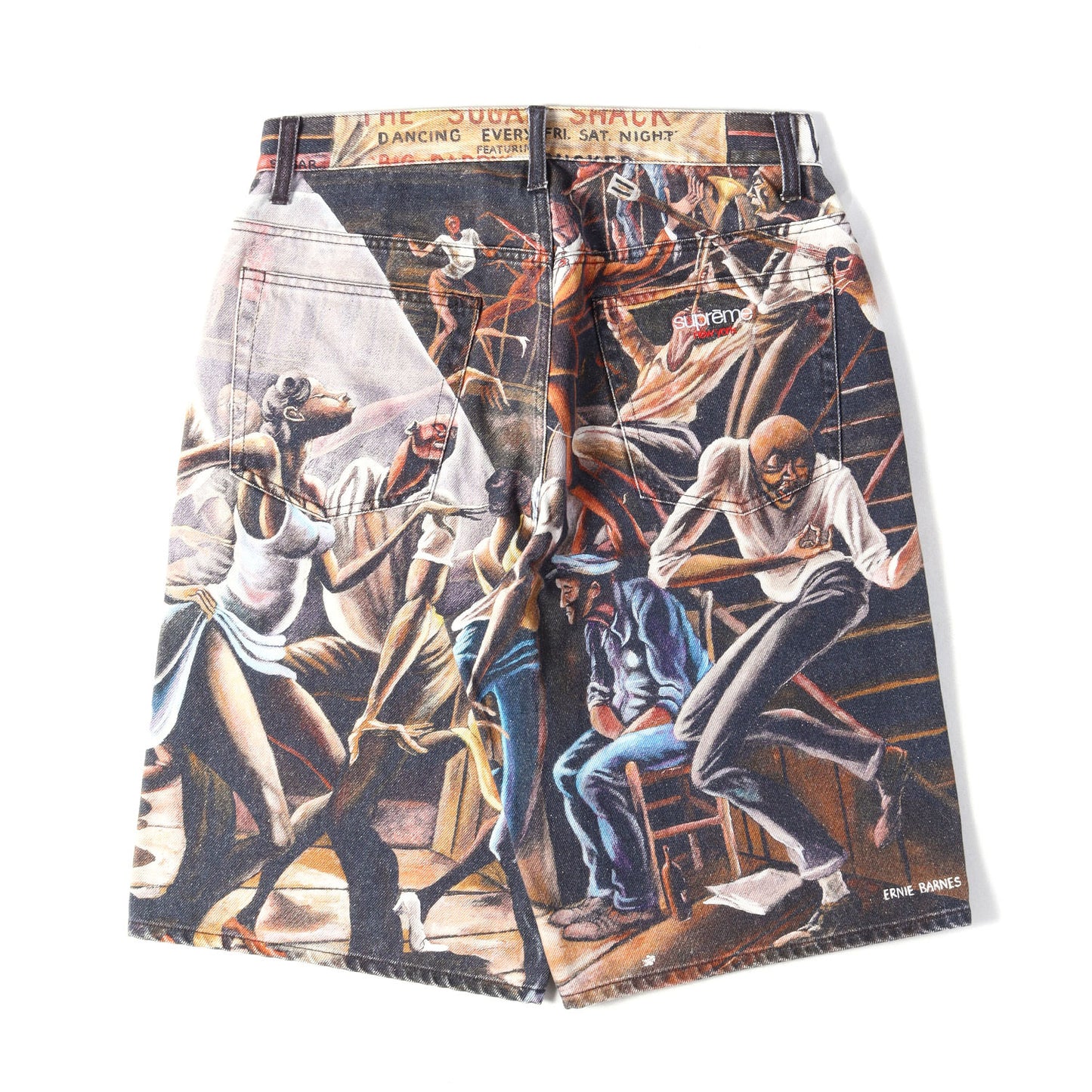 25SS ×Ernie Barnes 総柄グラフィック バギー デニムショーツ(Baggy Denim Short)