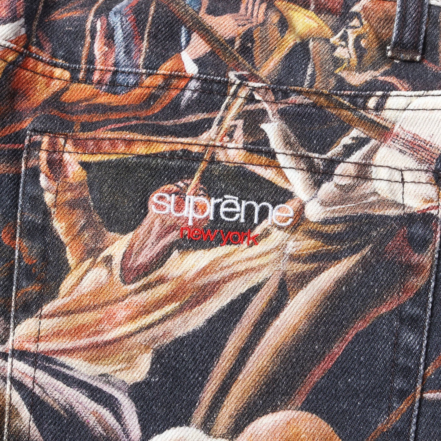 25SS ×Ernie Barnes 総柄グラフィック バギー デニムショーツ(Baggy Denim Short)
