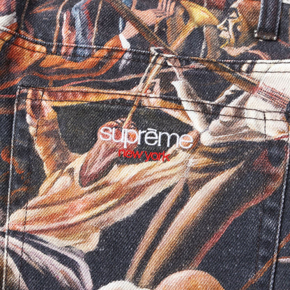 25SS ×Ernie Barnes 総柄グラフィック バギー デニムショーツ(Baggy Denim Short)
