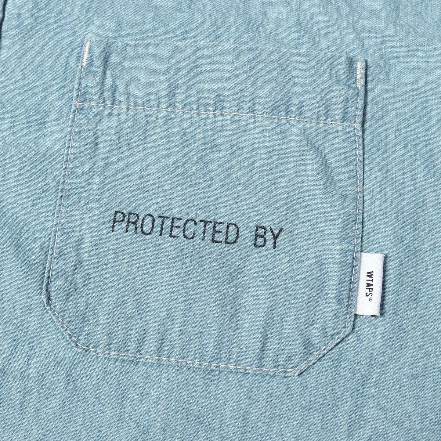 26SS wtvuaロゴ シャンブレーシャツ(CB / LS / COTTON. CHAMBRAY)