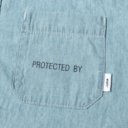 26SS wtvuaロゴ シャンブレーシャツ(CB / LS / COTTON. CHAMBRAY)