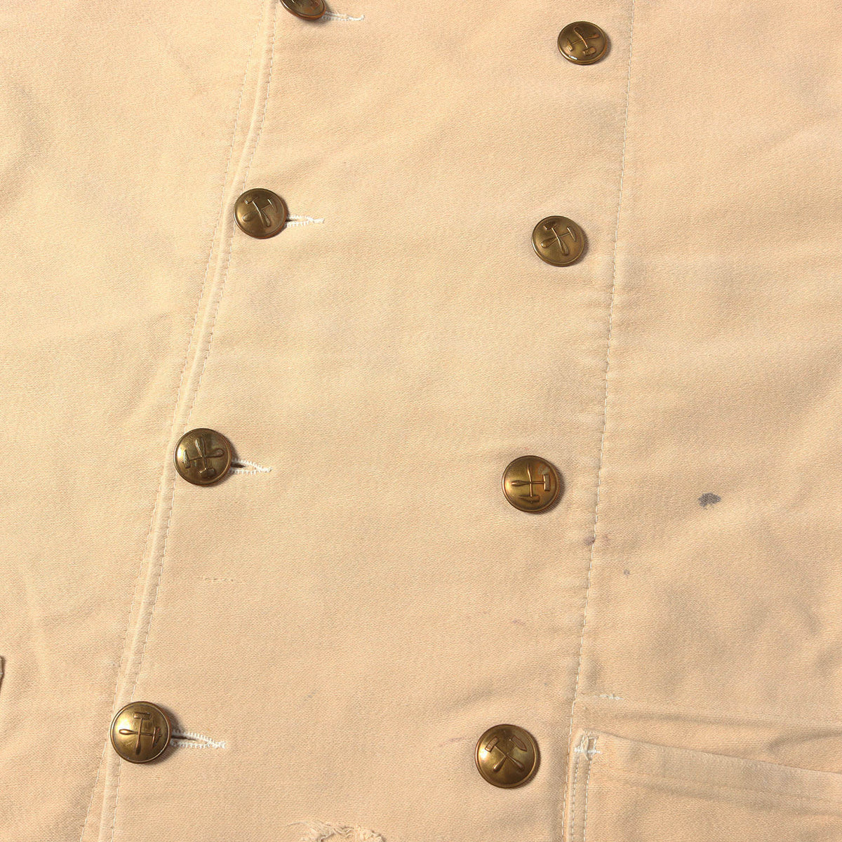 [雰囲気抜群] 60s 東ドイツ DDR ホワイト モールスキン ダブルブレスト チェンジボタン ジャケット