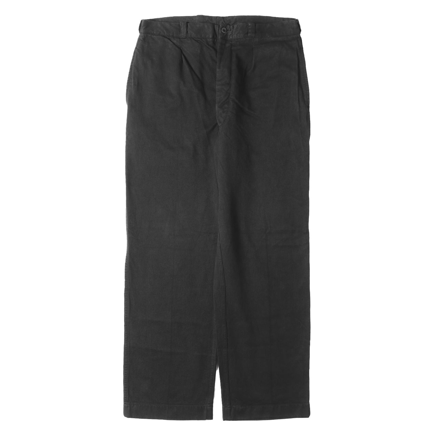 [人気 黒染め] 50s - 60s フランス軍 実物 M-52 後期 ワンタック チノパンツ