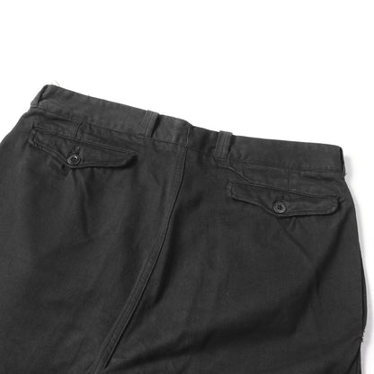 [人気 黒染め] 50s - 60s フランス軍 実物 M-52 後期 ワンタック チノパンツ