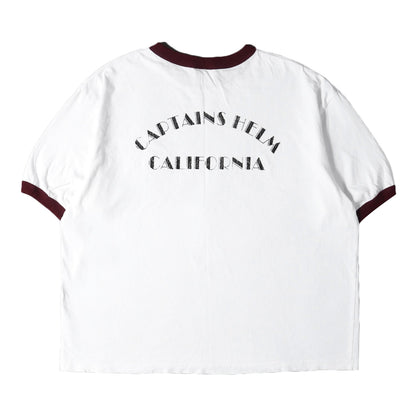 ×SCREEN STARS フロッキープリントロゴ リンガー Tシャツ