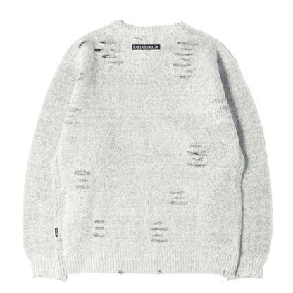 23AW クラッシュ加工 ニット セーター (WORN OUT CREW SWEATER)
