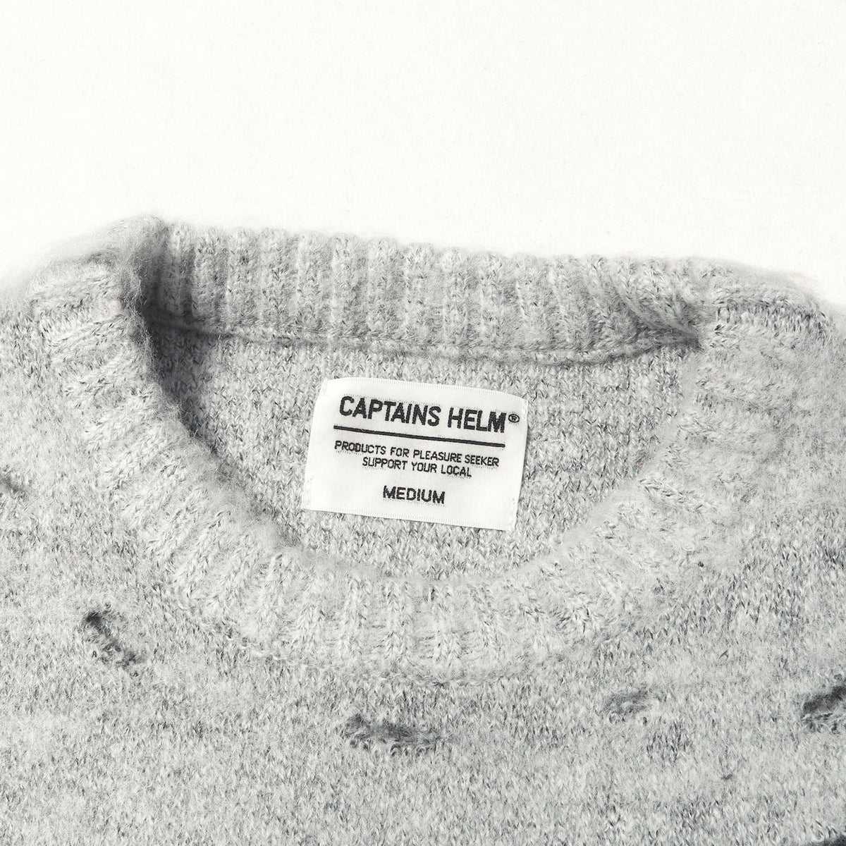23AW クラッシュ加工 ニット セーター (WORN OUT CREW SWEATER)