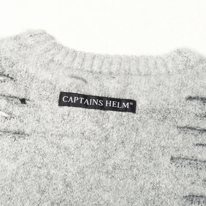 23AW クラッシュ加工 ニット セーター (WORN OUT CREW SWEATER)