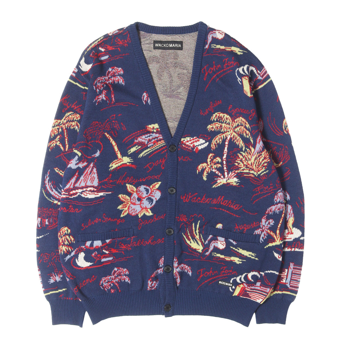 25SS アロハ柄 ジャガード ニット カーディガン(HAWAIIAN JACQUARD CARDIGAN)