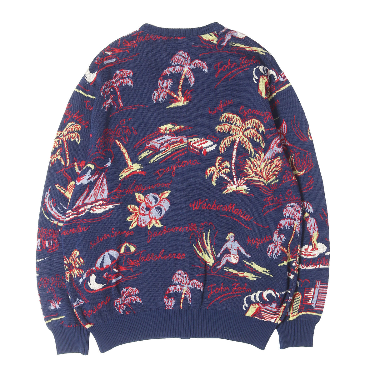 25SS アロハ柄 ジャガード ニット カーディガン(HAWAIIAN JACQUARD CARDIGAN)