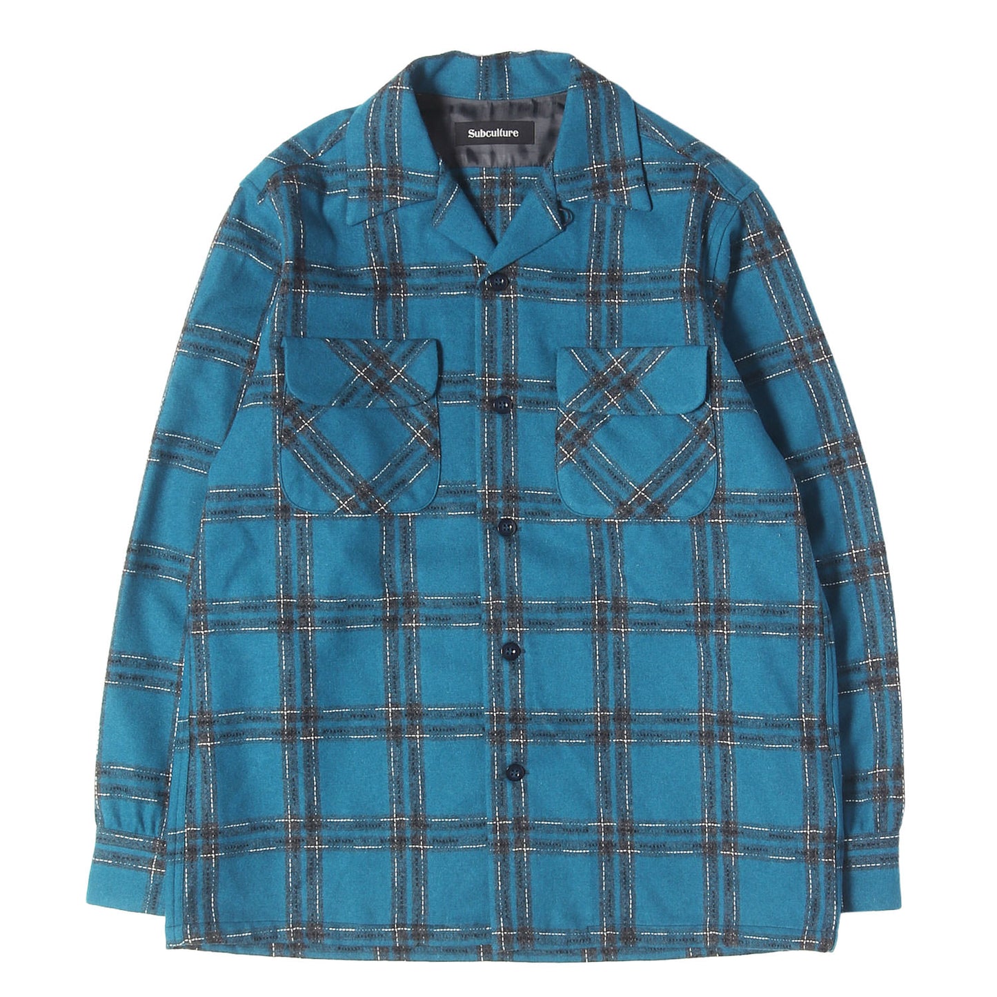23AW オープンカラー ウール チェックシャツ(WOOL PLAID SHIRT)