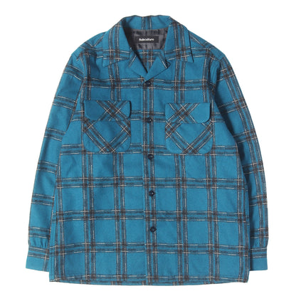 23AW オープンカラー ウール チェックシャツ(WOOL PLAID SHIRT)